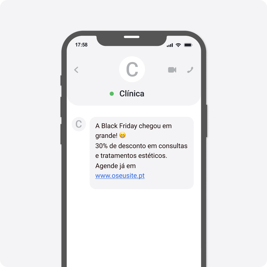 Template SMS Black Friday Saúde 