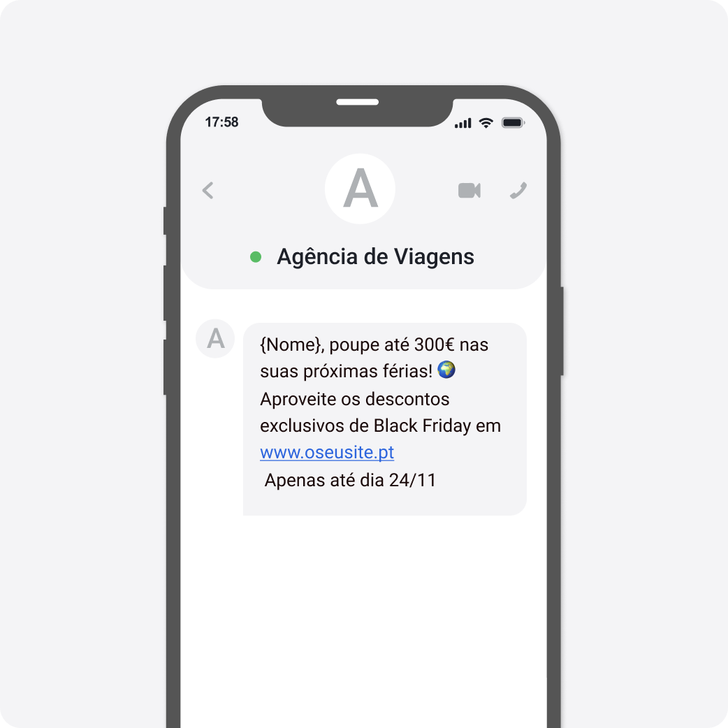 Template SMS Black Friday Agências de Viagens 