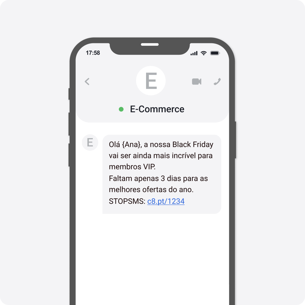 Template SMS Black Friday E-commerce e Retalho