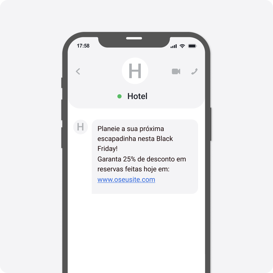 Template SMS Black Friday Hotelaria e Restauração 