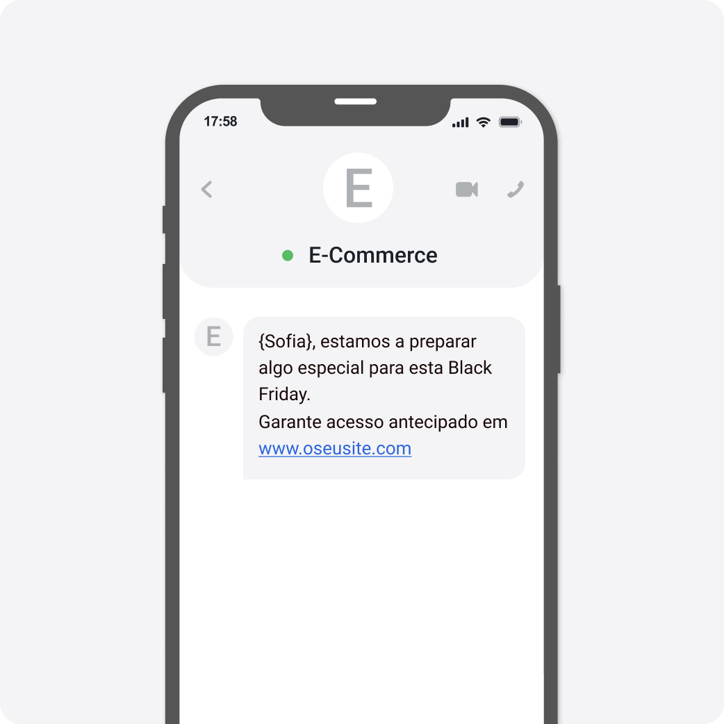 Template SMS Black Friday E-commerce e Retalho