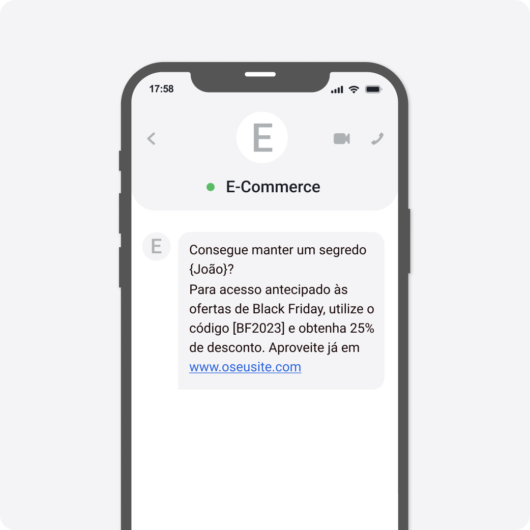 Template SMS Black Friday E-commerce e Retalho