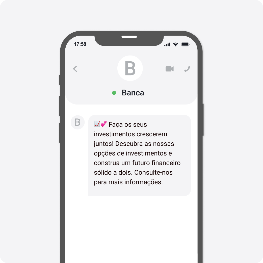 Template SMS Dia dos Namorados Banca e Seguros