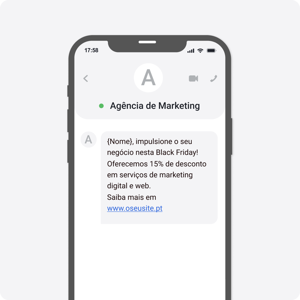 Template SMS Black Friday Agências de Marketing 