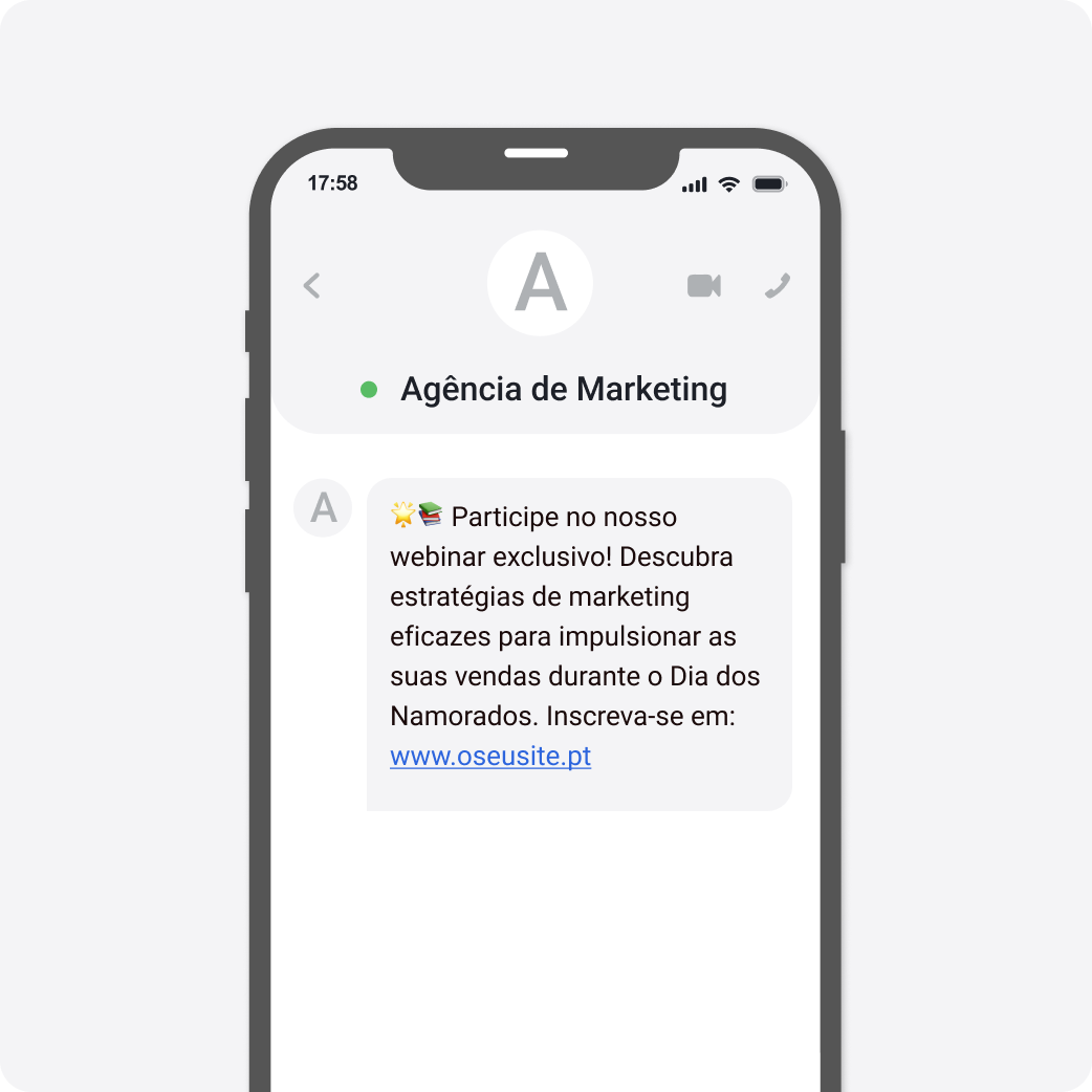 Template SMS Dia dos Namorados Agências de Marketing