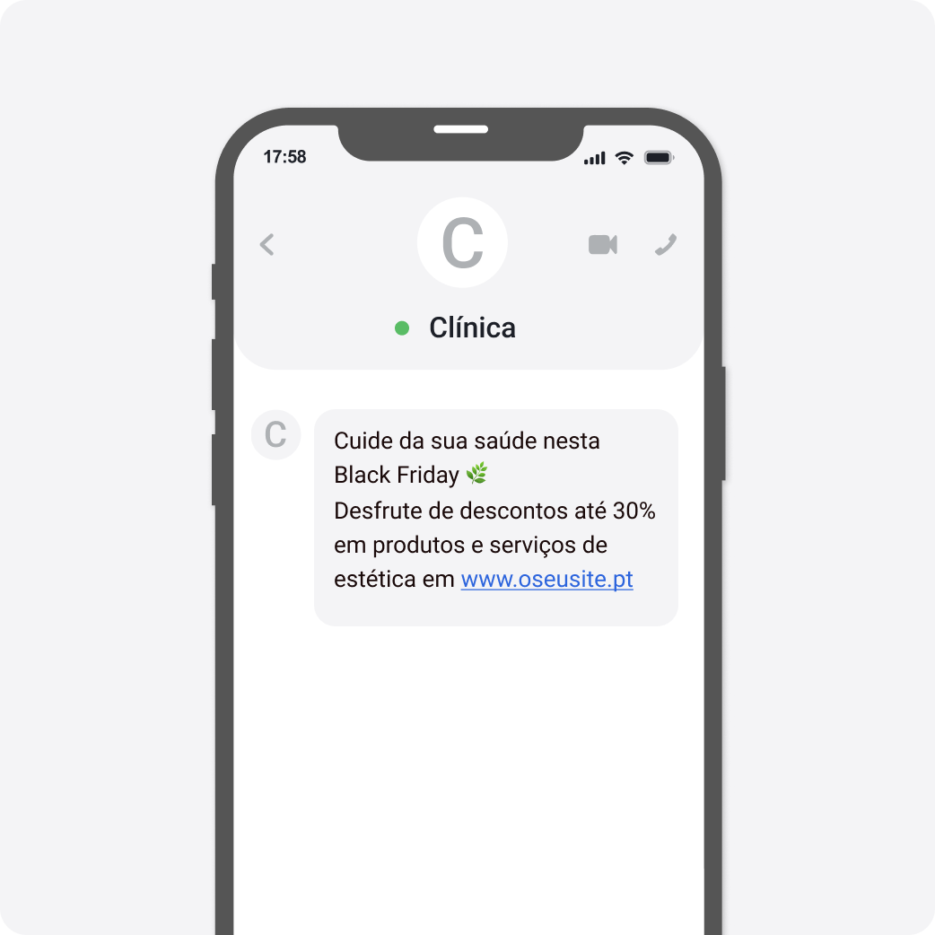 Template SMS Black Friday Saúde 