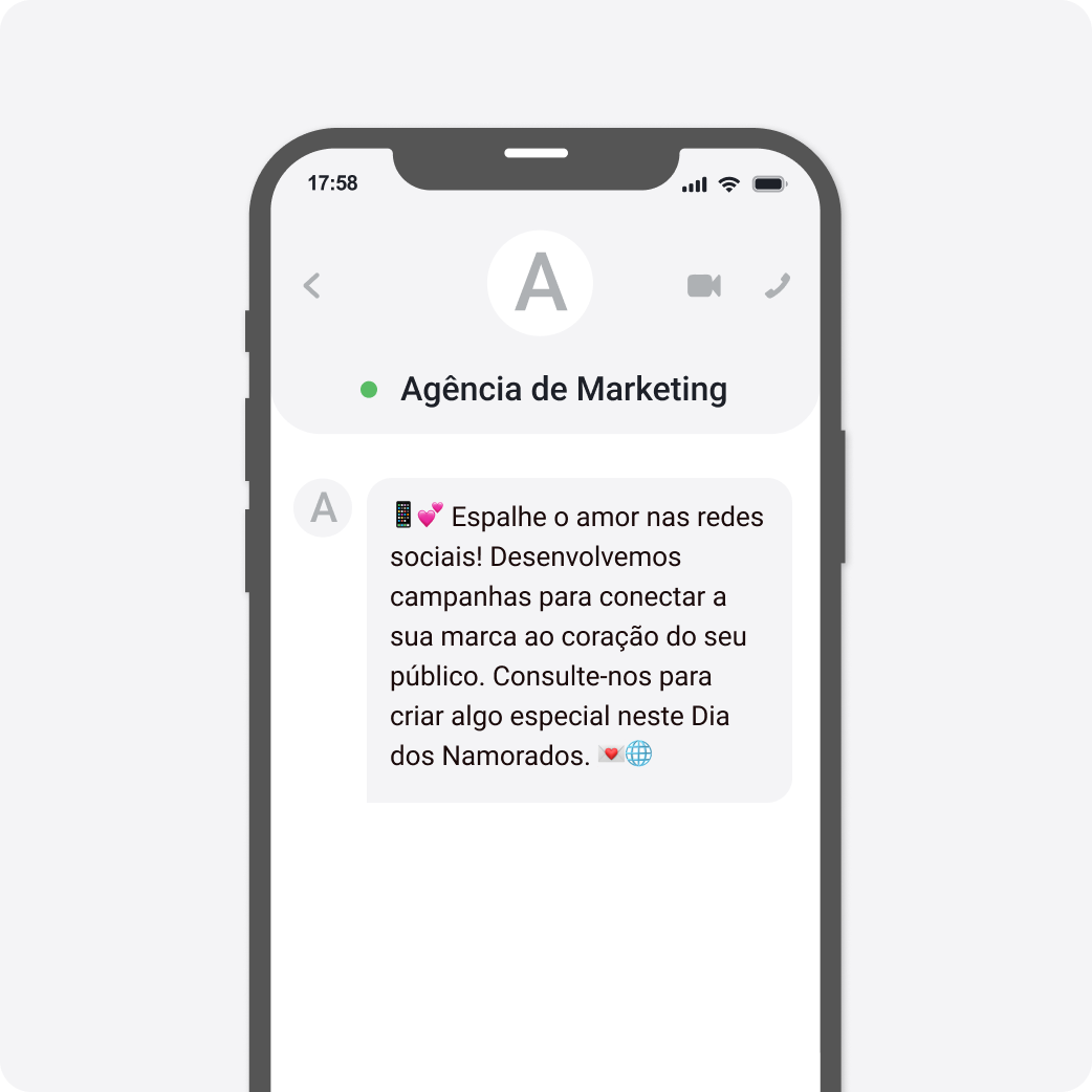 Template SMS Dia dos Namorados Agências de Marketing