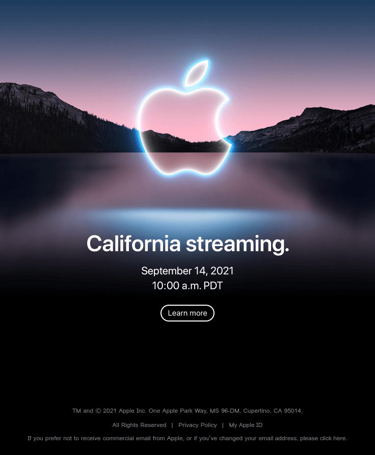email de evento apple
